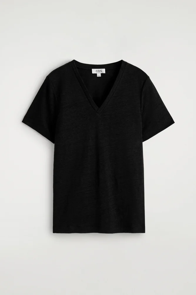 V-neck Linen T-shirt