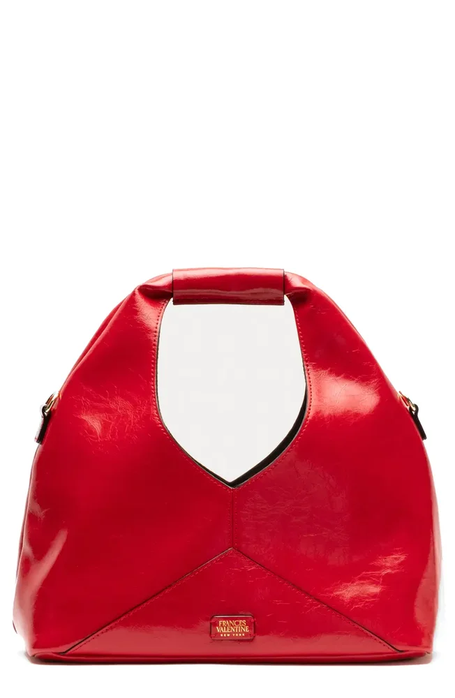 Crescent Crinkled Leather Tote