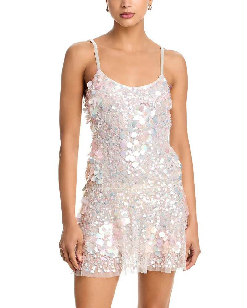 Adelaine Sequin Tweed Mini Dress