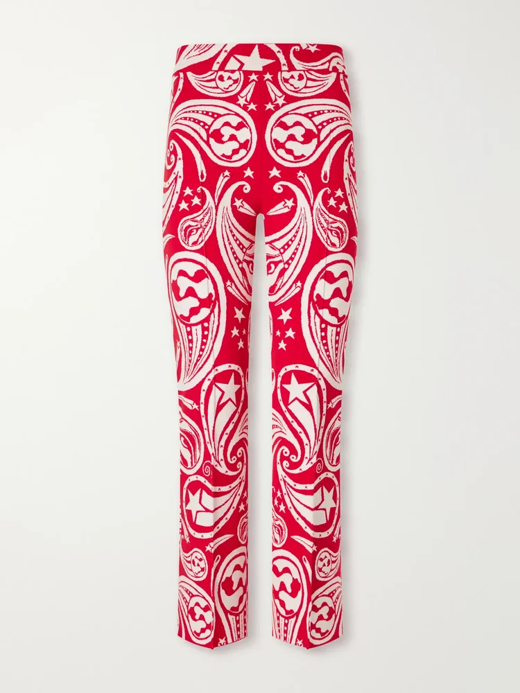 Cosmic Paisley Kick cotton-blend jacquard flared pants