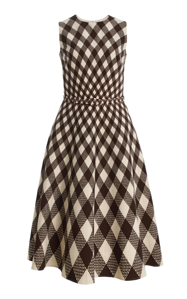 Argyle Wool-Blend Midi Dress