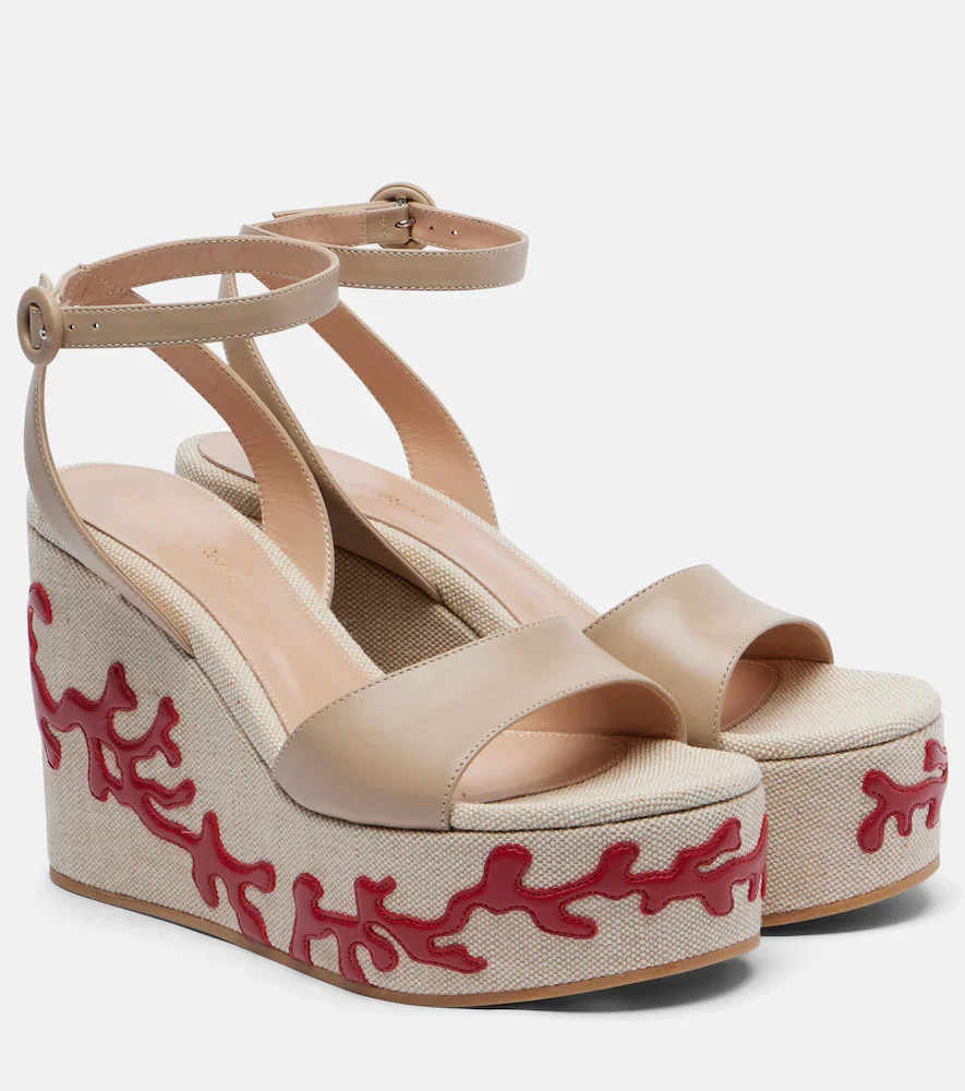 Malia leather wedge espadrilles