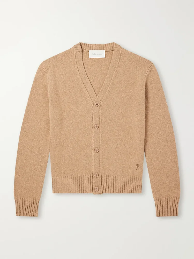 Logo-Embroidered Cashmere and Wool-Blend Cardigan