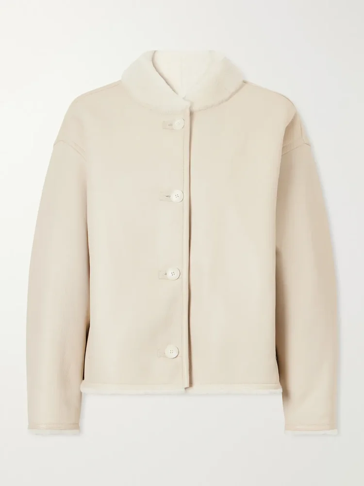 Reversible shearling jacket