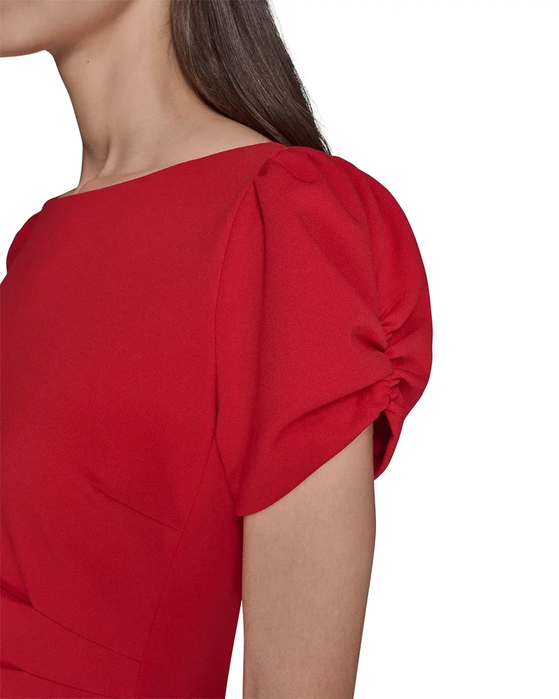 Ruched Sleeve Sheath Dress