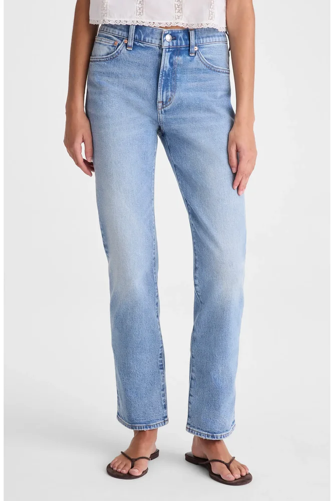 Jules Mid Waist Slim Straight Leg Jeans