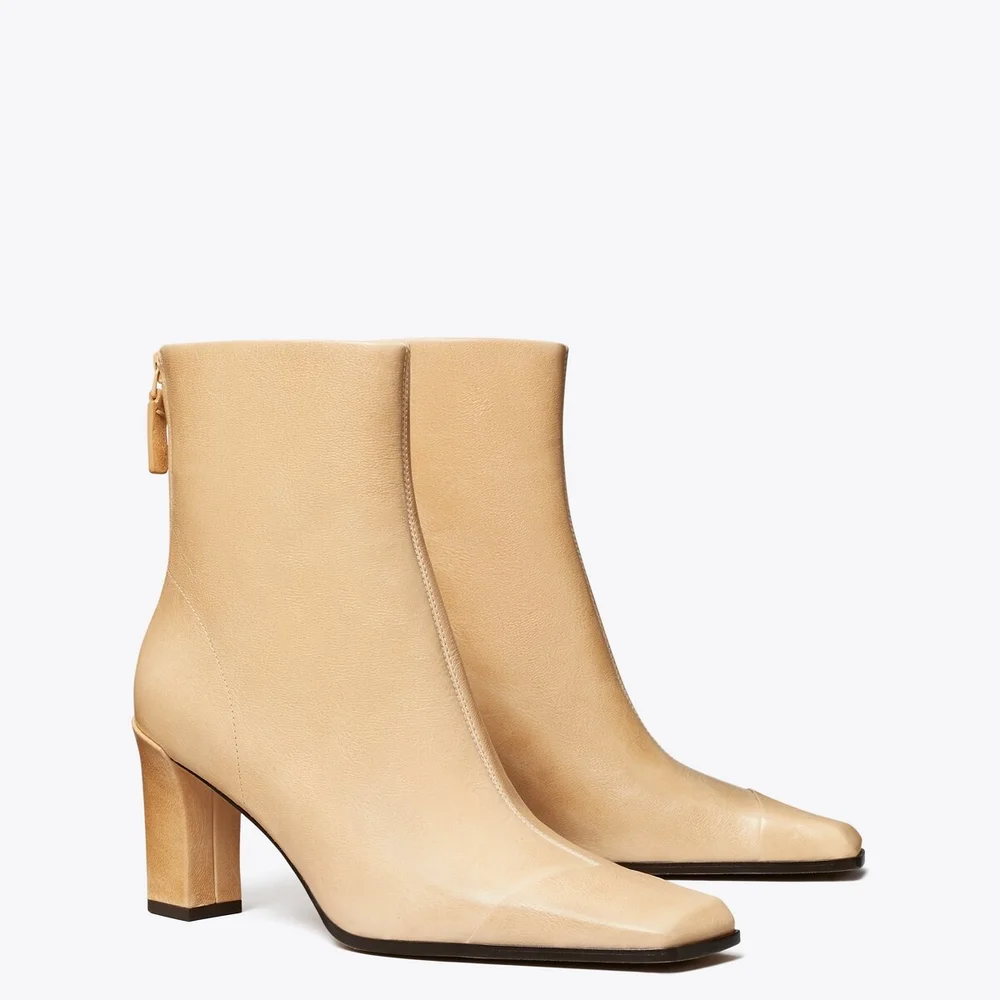 Tory Burch Asymmetric Cap-Toe Ankle Boot