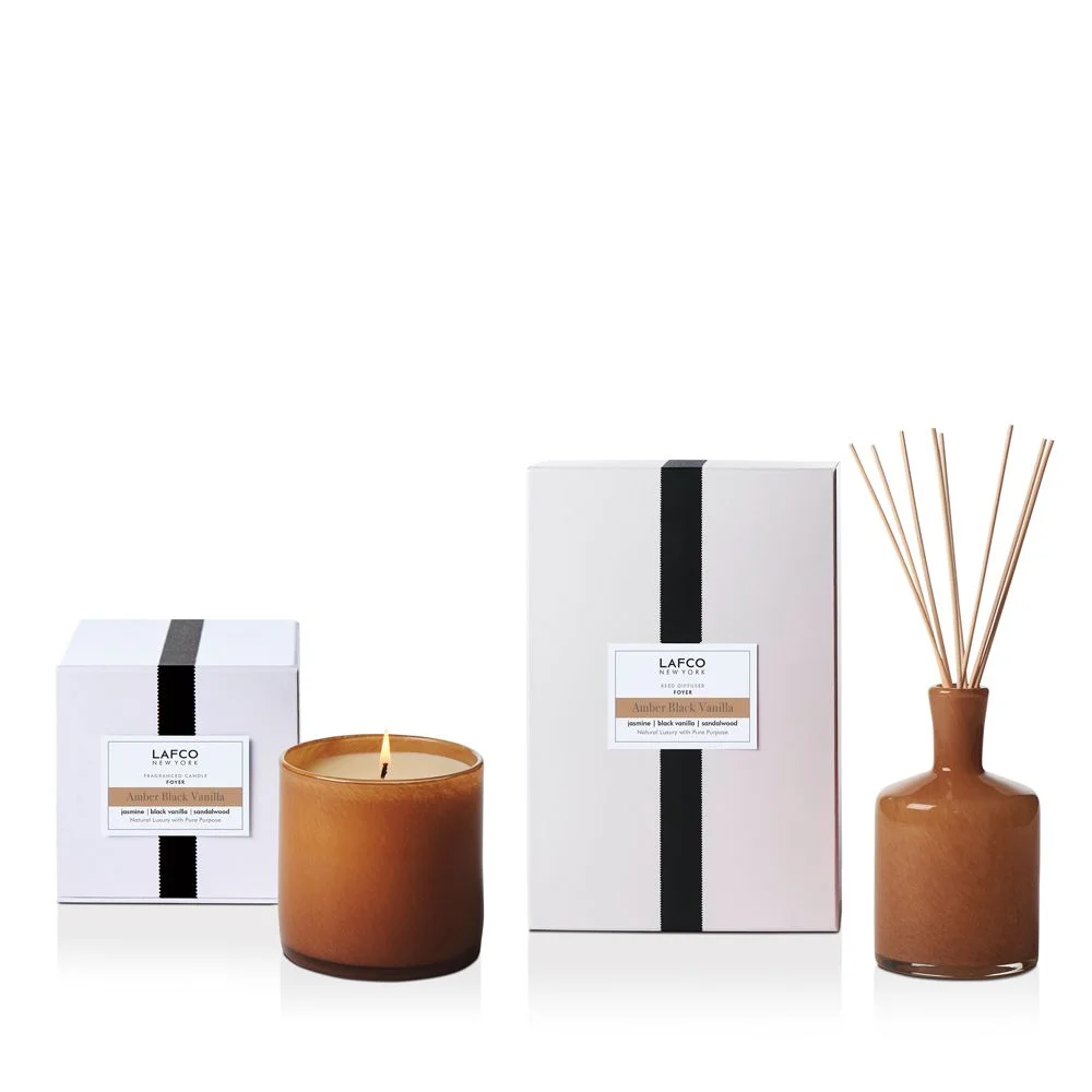 Amber Black Vanilla Foyer Candle, 6.5 oz.