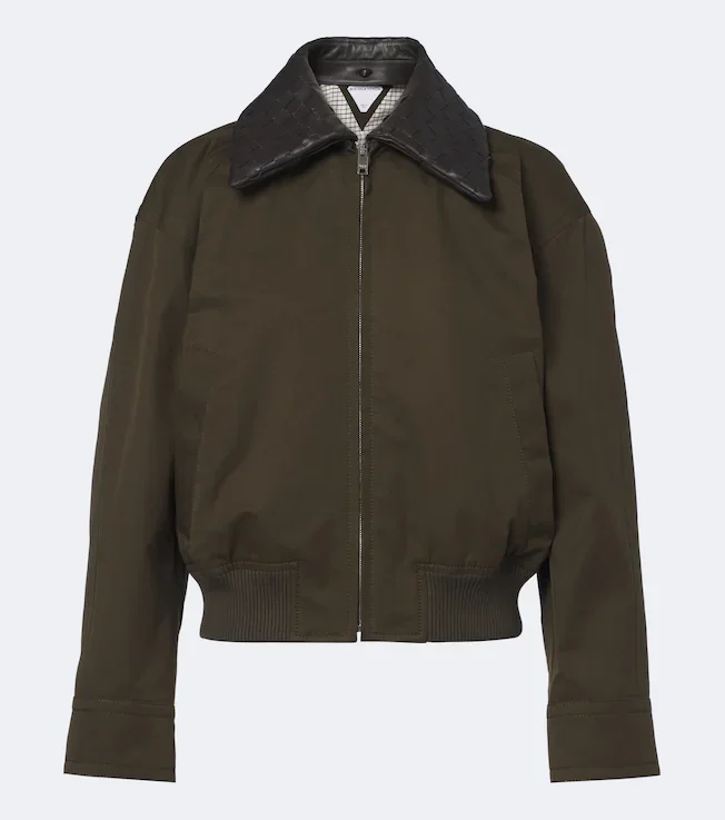 Intrecciato cotton blouson jacket