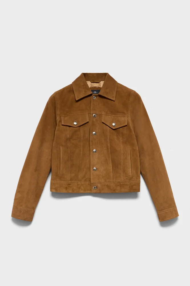 ADI TRUCKER JACKET in Suede Cognac