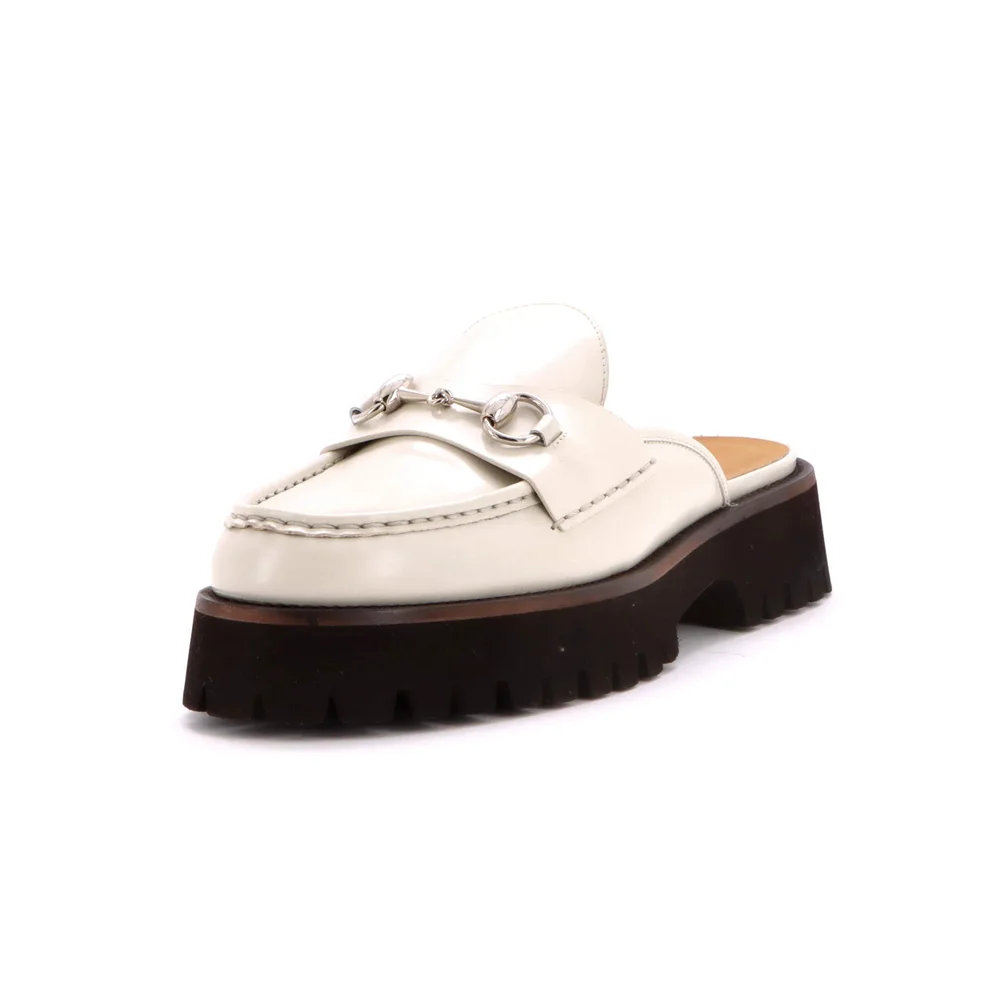 Pre-Owned Horsebit Flatform Mules Leather