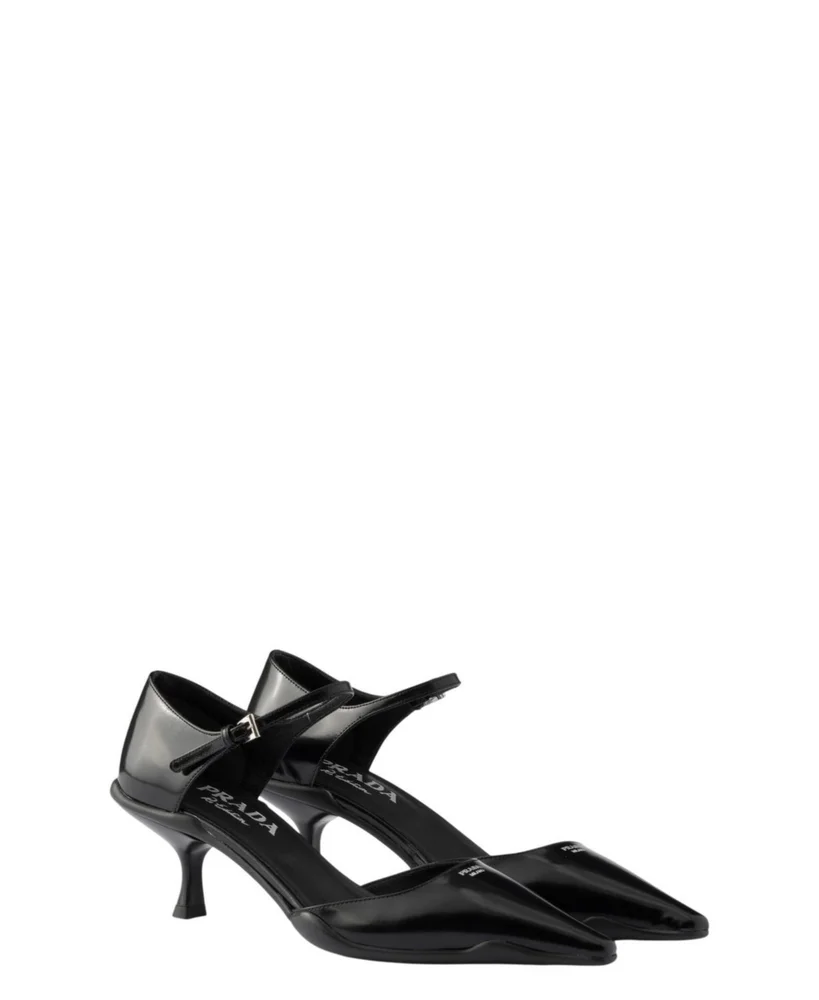 Brushed leather D'Orsay pumps