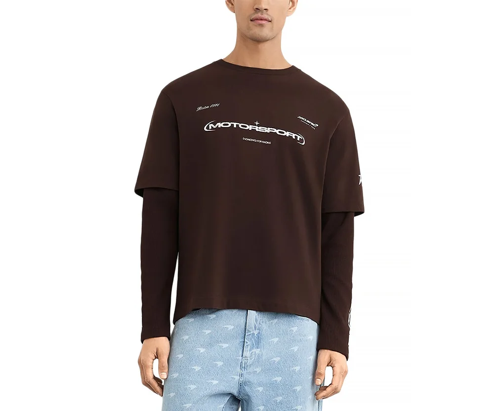 x McLaren Unisex Rovik Double Layer Long Sleeve T Shirt