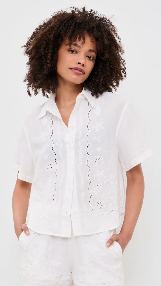 Madewell x Shopbop Button-Front Boxy Shirt in 100% Linen