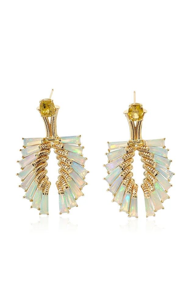 Swan 18K Yellow Gold Ethiopian Opal Earrings