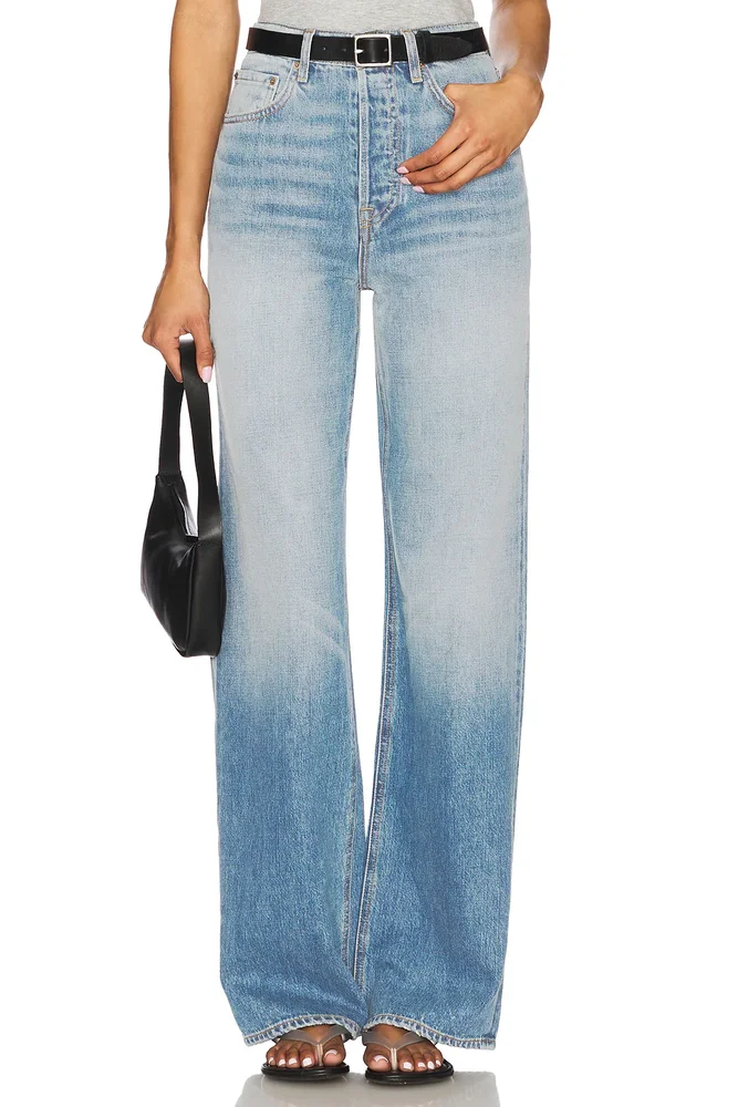 High Rise Straight Jeans-Light Vintage