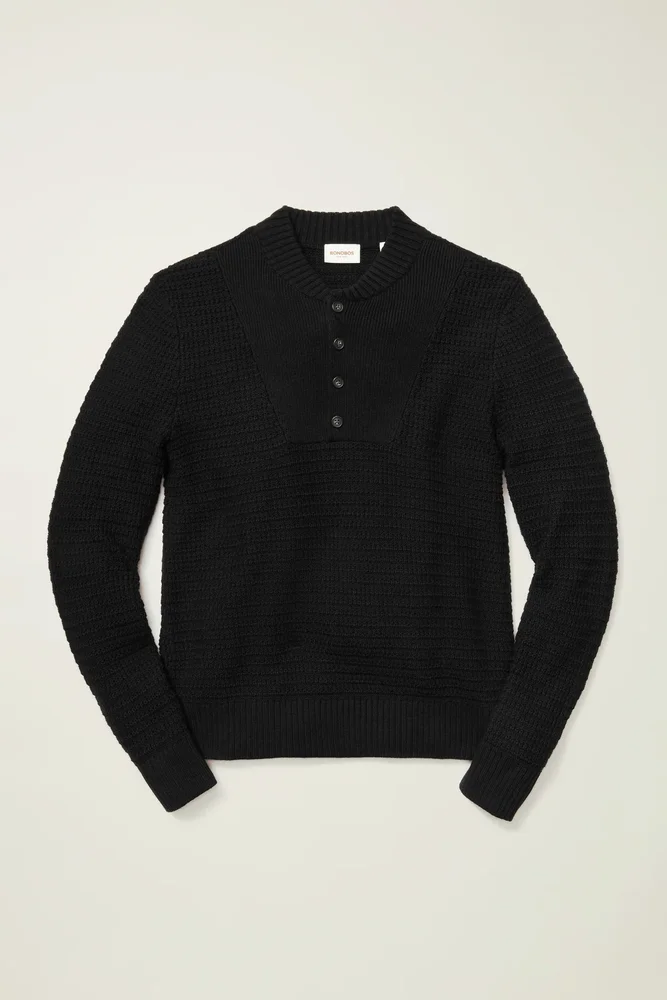 Cotton Cashmere Henley Sweater