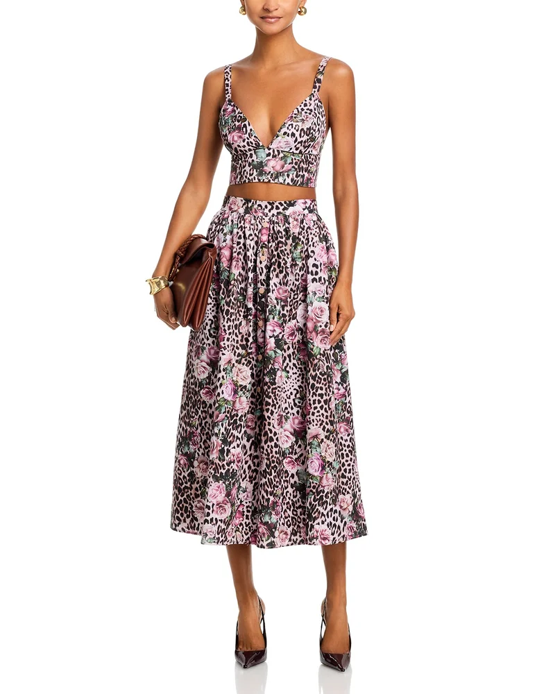 Kaori Bralette Top & Seina Front Placket Midi Skirt