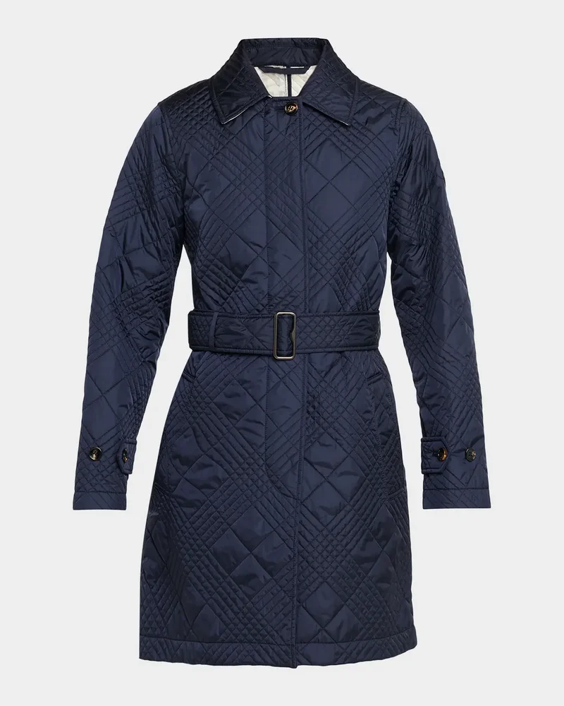 Darliston Check Quilted Coat With Belt