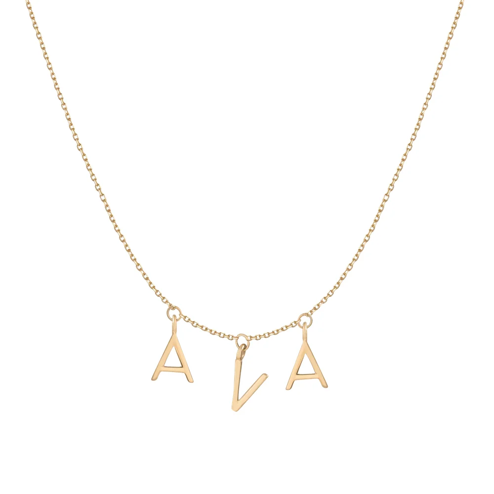 Gold Station Letter Necklace