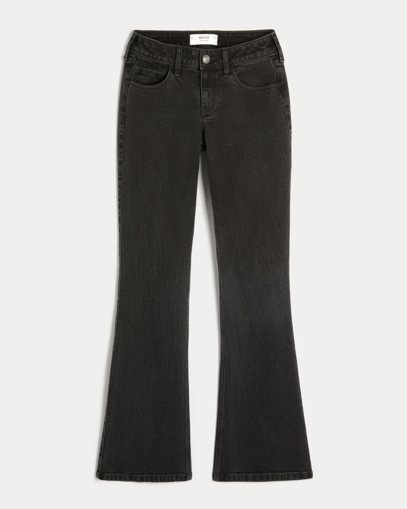 Low-Rise Bootcut Jeans (washed black)