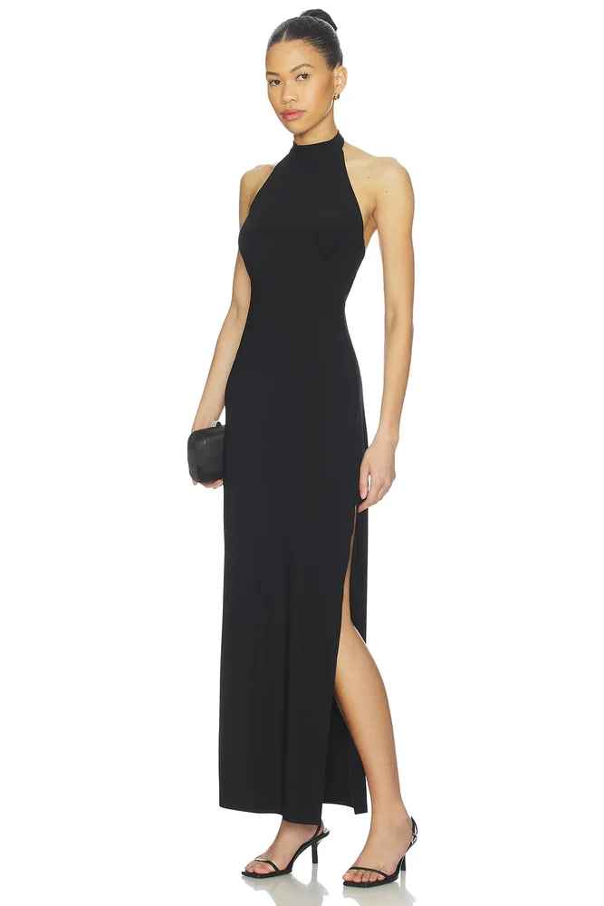 x Lifestyle Halter Long Dress With Side Slit