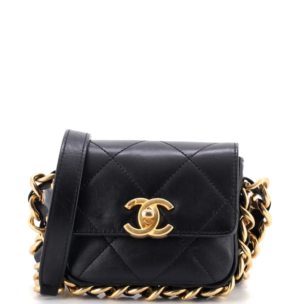 Framing Chain Flap Bag Quilted Calfskin Mini