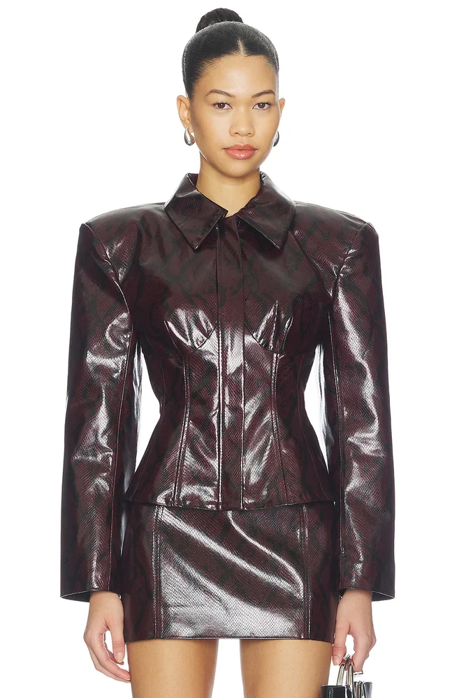 Python Leather Blazer