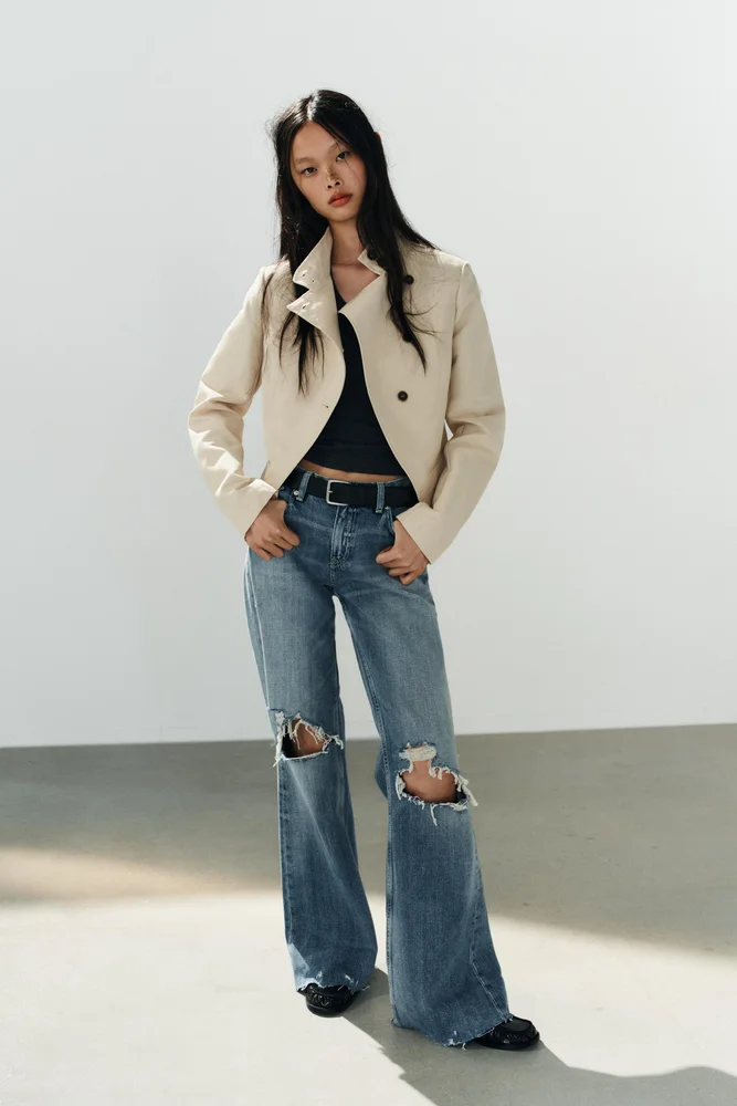 Buttoned Double-Breasted Blazer
