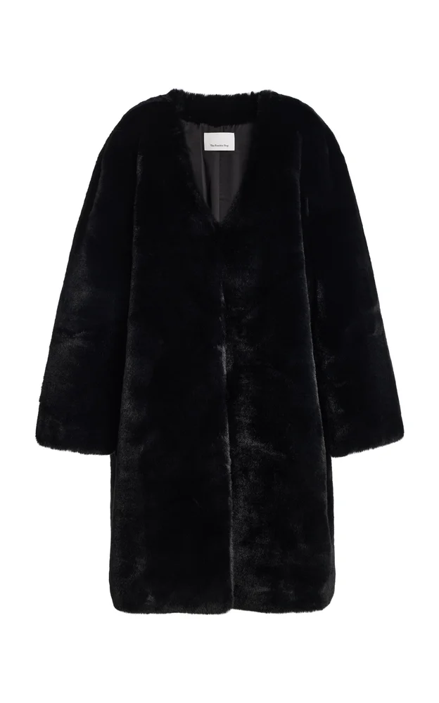Matera Collarless Faux Fur Coat