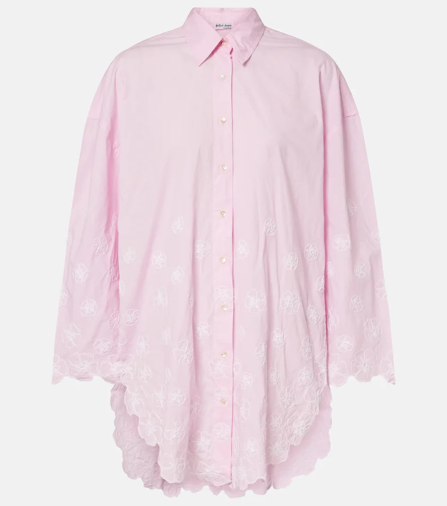 Embroidered cotton poplin shirt
