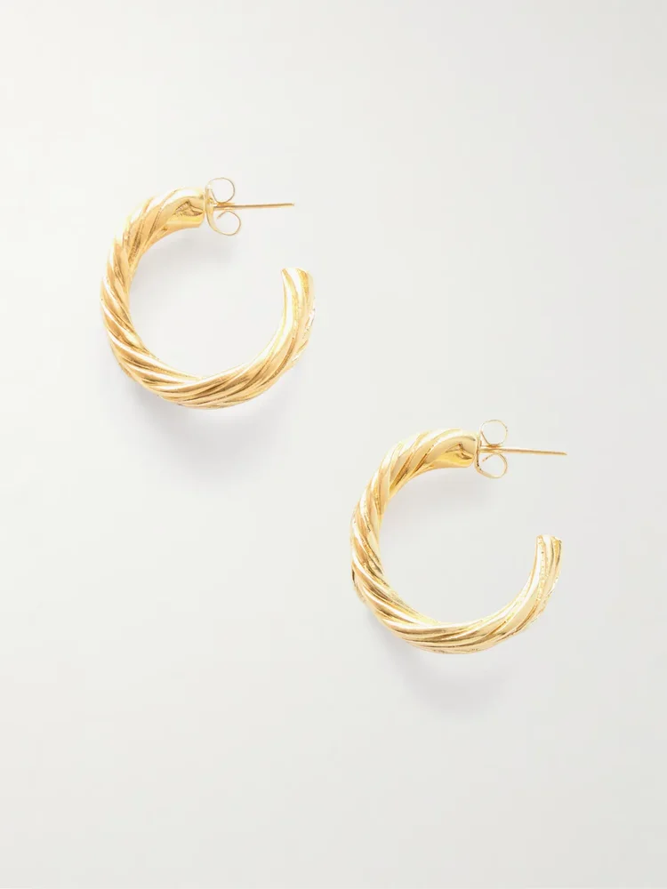 Thread gold-plated earrings