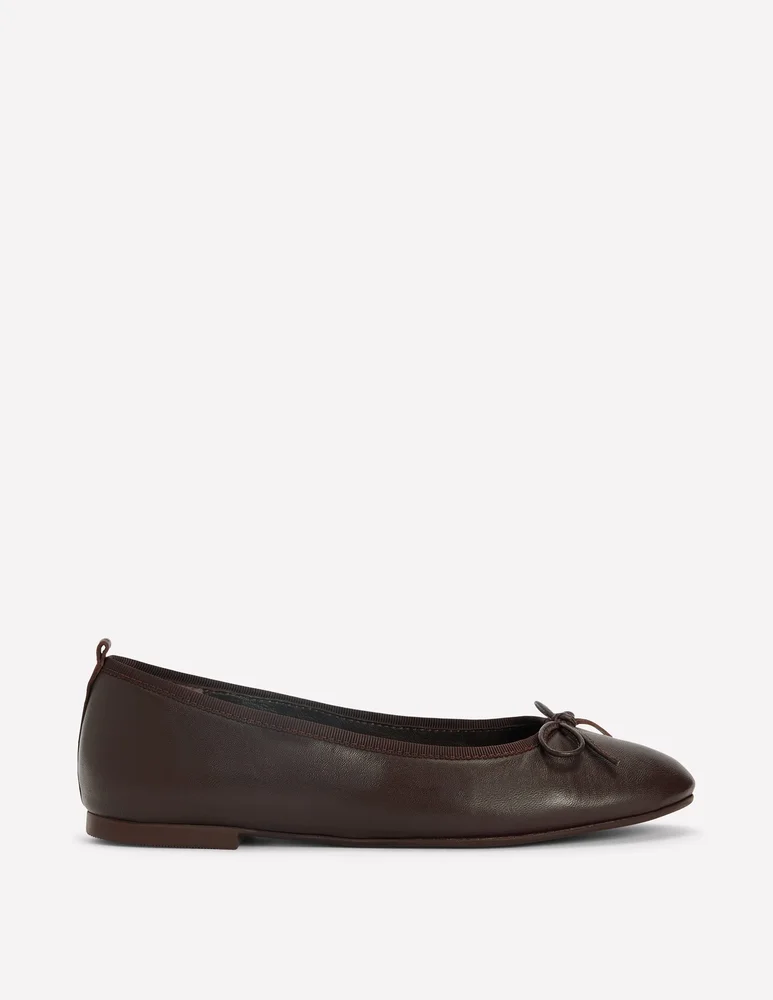 Patti Round Toe Ballet Flats-Bitter Chocolate