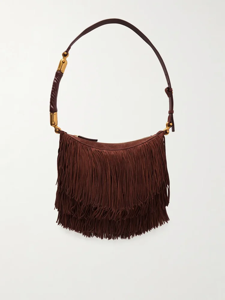 Ebene fringed suede shoulder bag