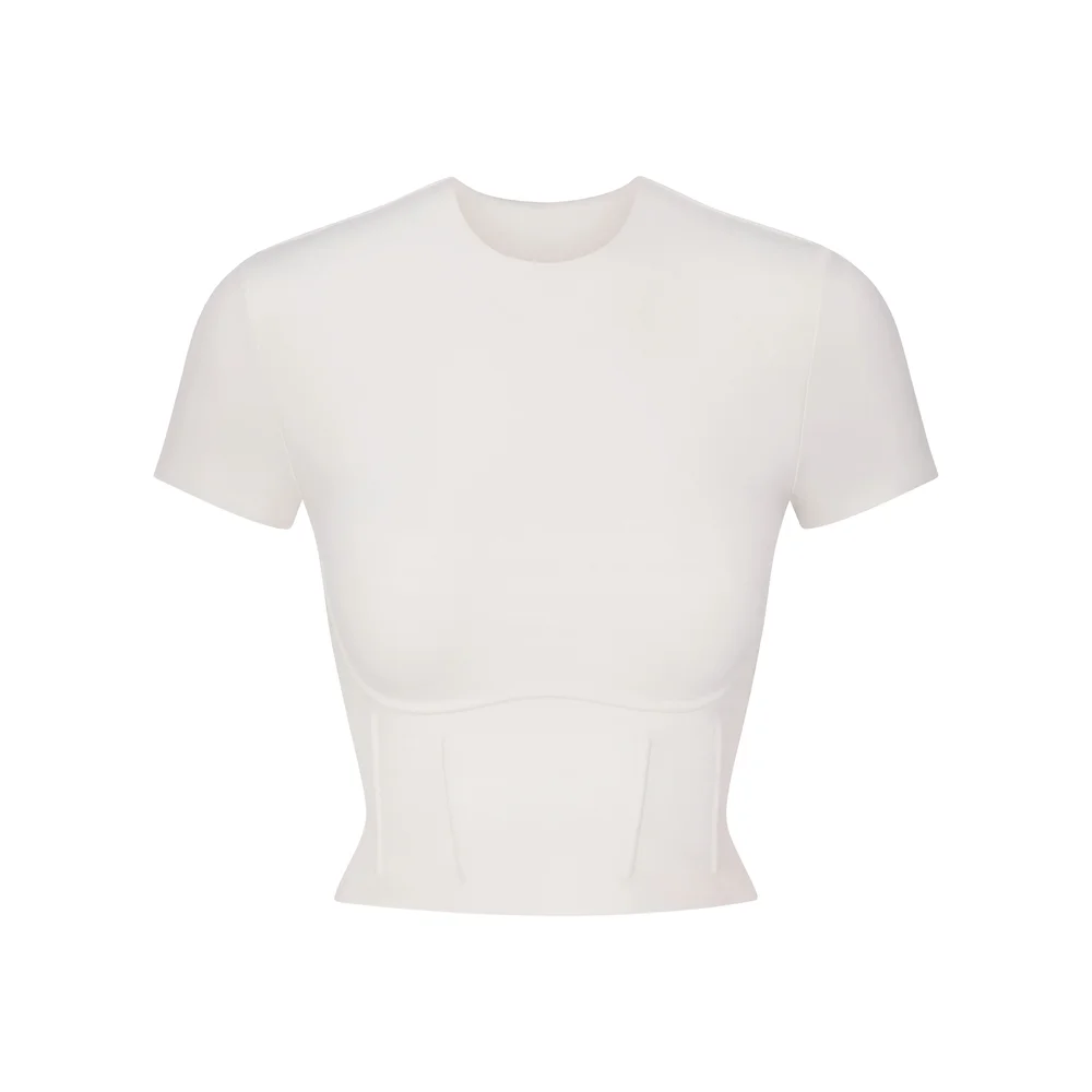 NikeSKIMS MATTE CROPPED CORSET T-SHIRT | IVORY