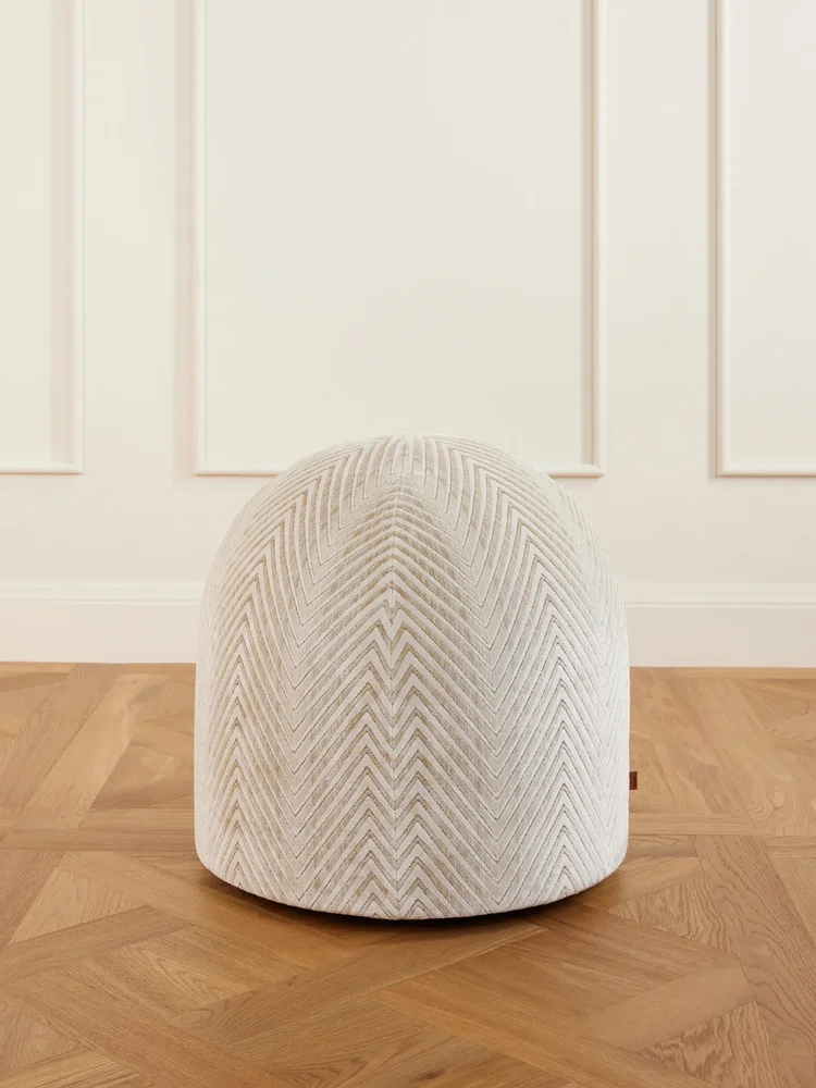 Ziggy striped velvet pouf