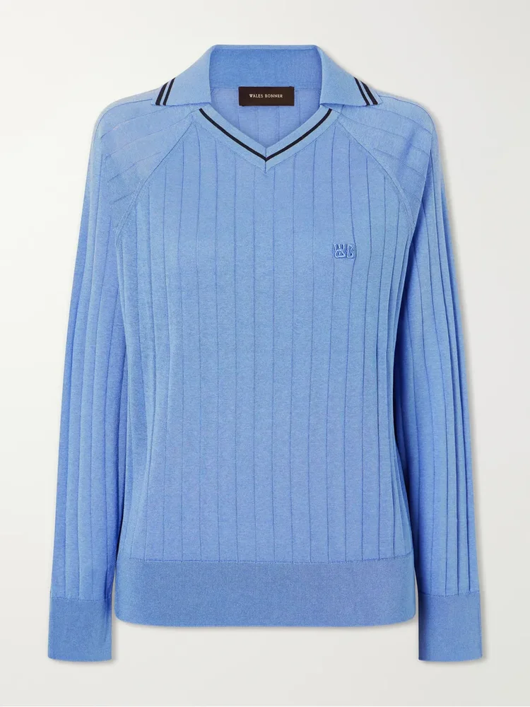 Roots logo-embroidered striped polo shirt