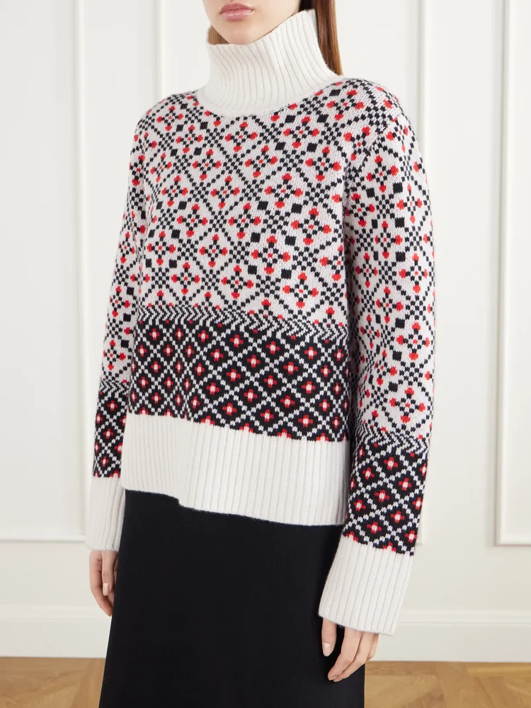 Telemark turtleneck jacquard-knit merino wool sweater