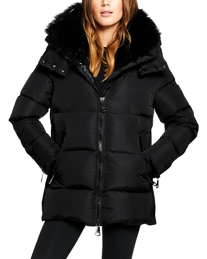 Scarlett Shearling Trim Puffer Coat