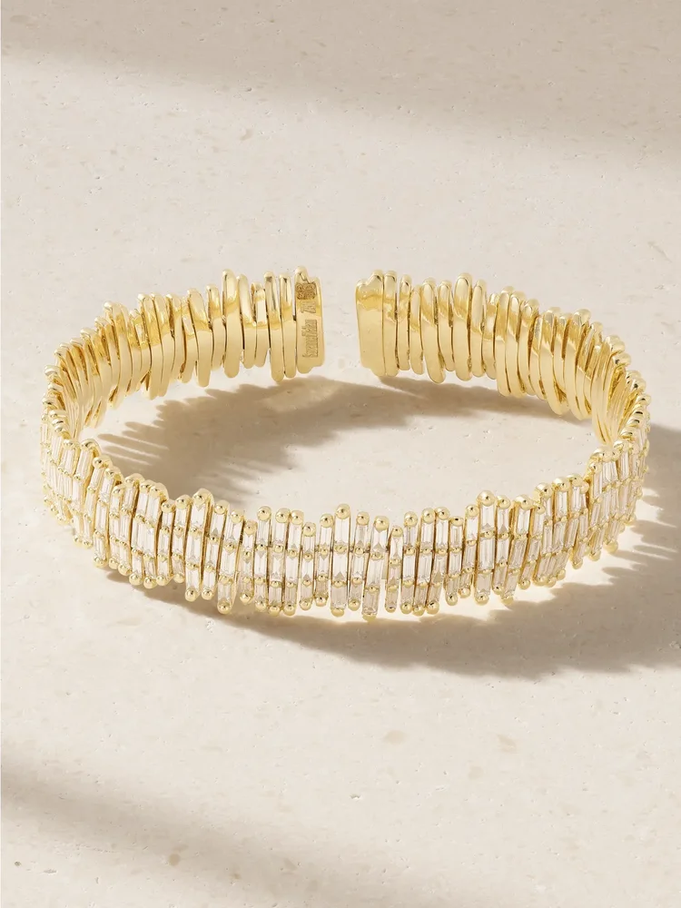 18-karat gold diamond cuff