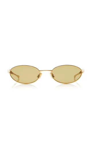 Green Oval-Frame Acetate Sunglasses