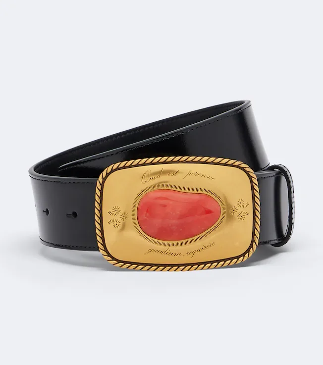 Embellished leather belt