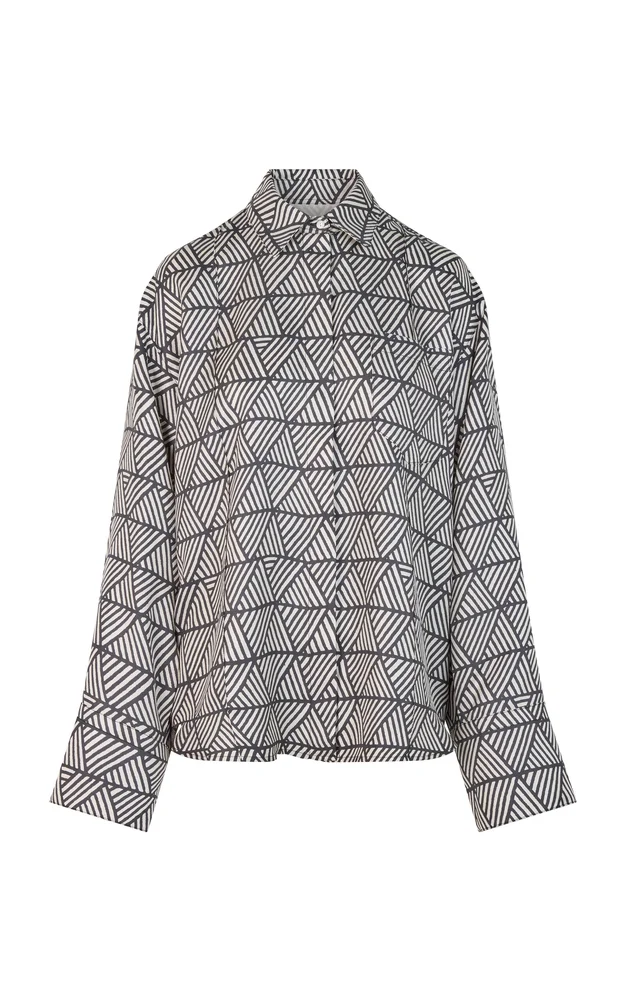 x A. Morales Basket Silk Shirt