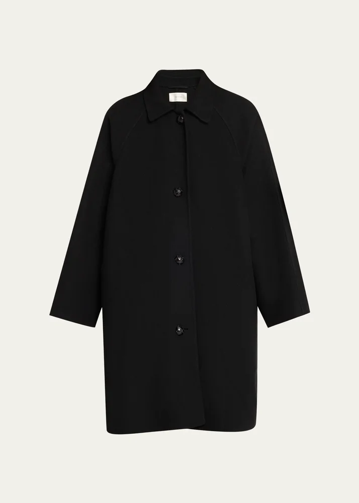 Ina Wool-Cashmere Single-Breasted Car Coat
