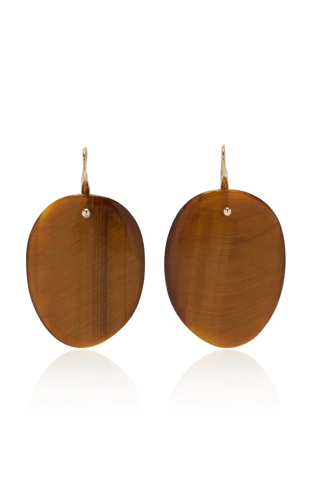 Exclusive La Isla Medium Mobile Slice Tiger's Eye Earrings