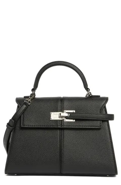 Large Elise Faux Leather Top Handle Bag
