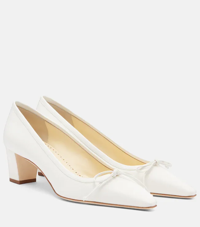 Martebal 50 bow-detail leather-trimmed pumps