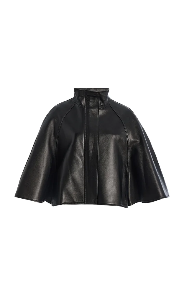 Orvik Leather Cape Jacket