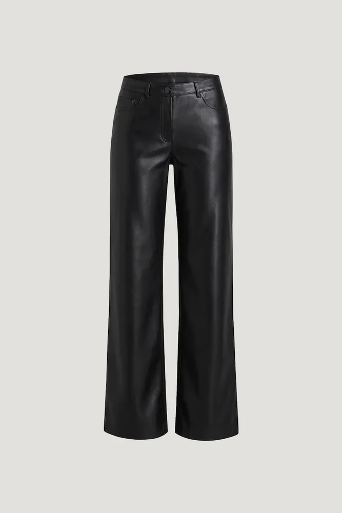 Devon Low Rise Straight Leg Faux Leather Pants