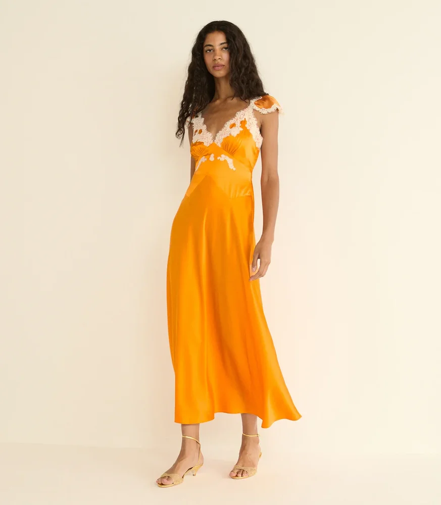 Fiona Dress in Tangerine